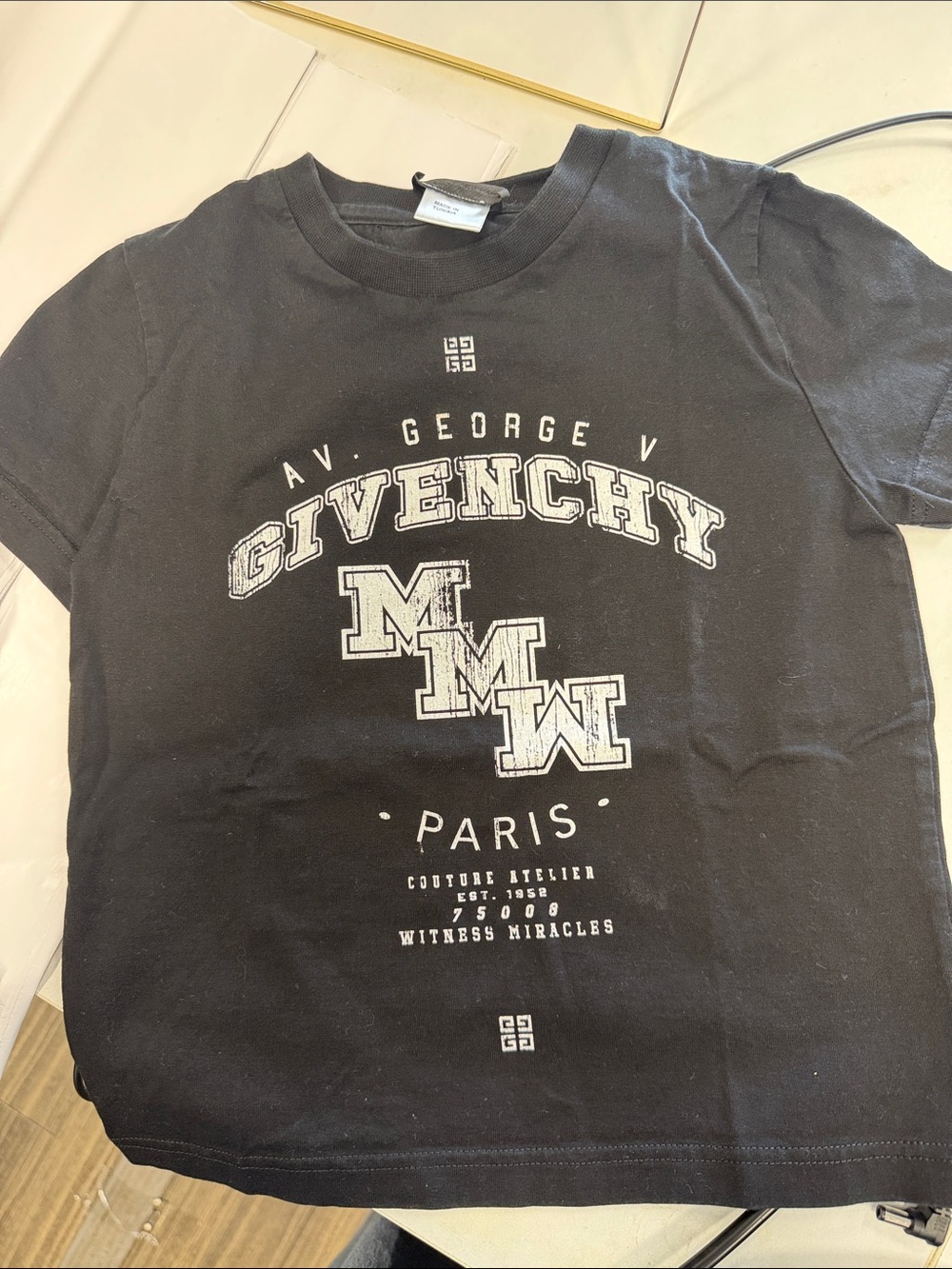 Givenchy Black Graphic Logo Crewneck T-Shirt